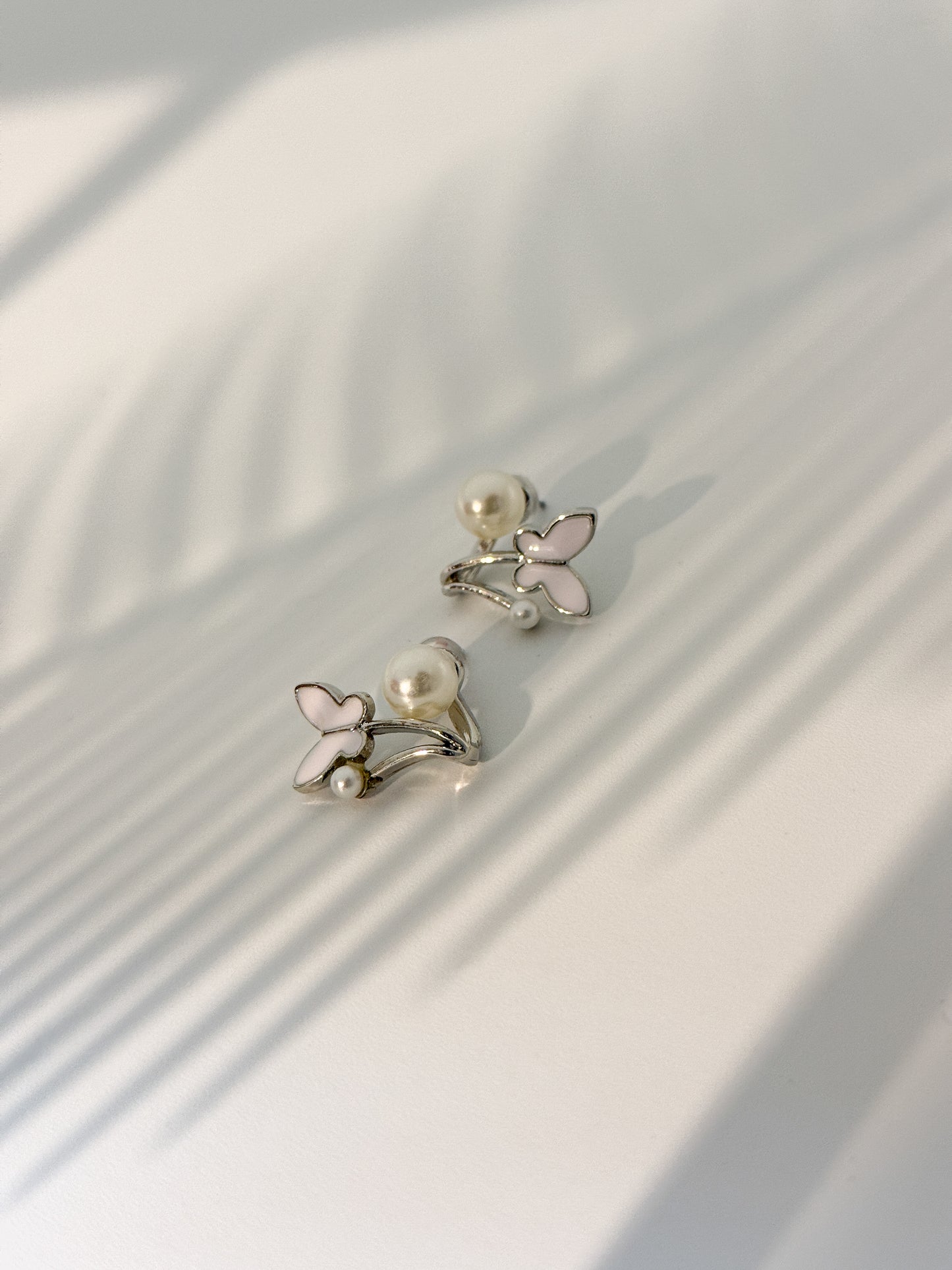 Cute minimal silver butterfly studs for daily style