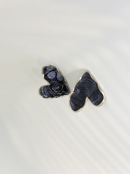 Minimal gray stud earrings for everyday wear