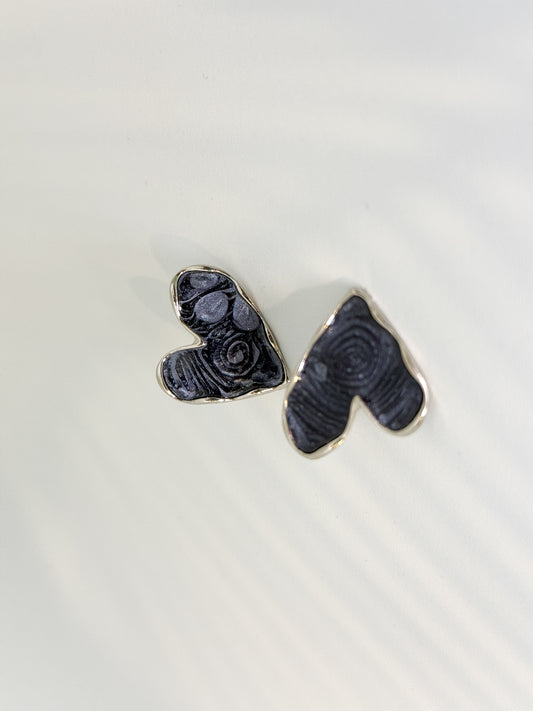 Minimal gray stud earrings for everyday wear