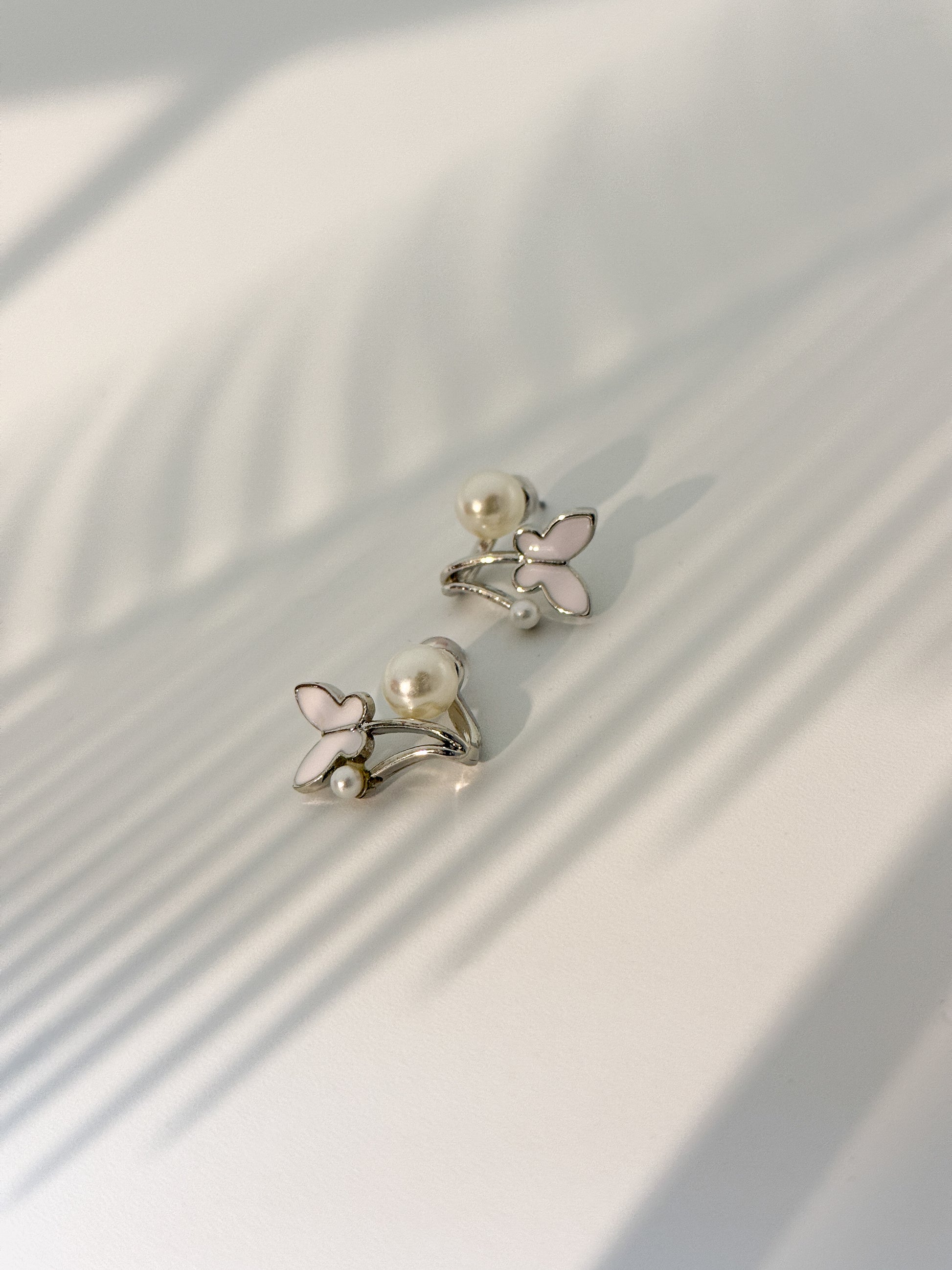 Cute minimal silver butterfly studs for daily style